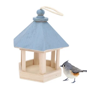 Vogelfutterhaus aus Holz Handarbeit im Freien hängende Vogelhäuschen Futterhaus - Bild 1 von 12