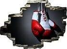 Boxing Boxer Training Club Gloves 3d Smashed Wall View Sticker Poster Vinyl Z669