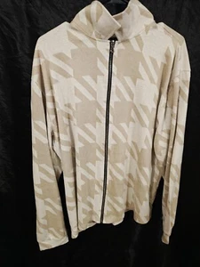 BOOHOO Man Sweatshirt Mens XL Creme And Beige Design Full Zip - Picture 1 of 6