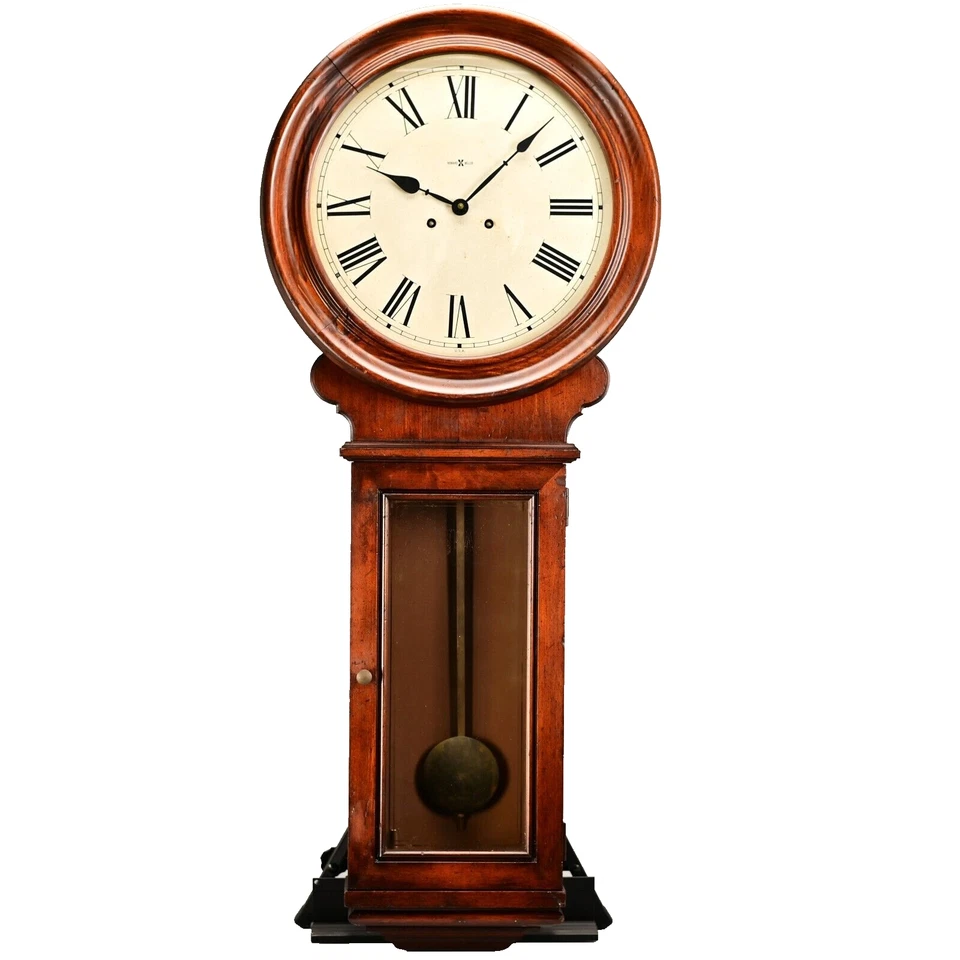 HOWARD MILLER Original Vintage Signed Tall Chiming Striking Regulator Wall Clock - Image 1 of 4