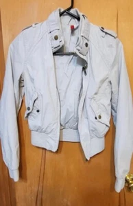 H&M Womens  Light Gray Full Zip Bomber Jacket - Size Small size 2 - Picture 1 of 6