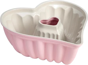 Heart Shaped Fluted Cake Pan, Cast Aluminum with Clean Ceramic Nonstick Bakeware - Picture 1 of 10