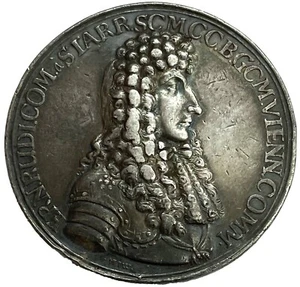 1683 ALEMANIA HRABIA VON STARHEMBERG SEIGE BATALLA DE VIENA 43mm MEDALLA RARA - Imagen 1 de 2