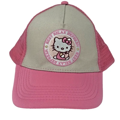 Sombrero de camionero Hello Kitty gorra de malla rosa parche bordado estilo Y2K Kawaii Sanrio Foto 1 de 4