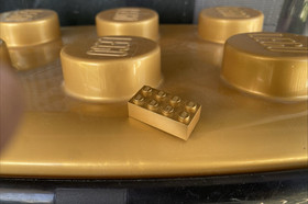 LEGO 2x4 Gold Brick Limited Edition 50th Anniversary 2005