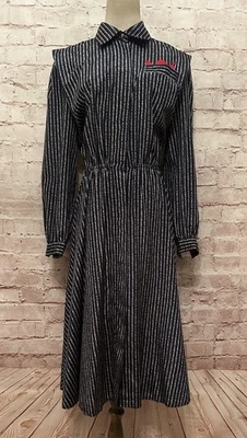 Schrader Shirt Dress 14P Midi Secretary Vintage 80’s New Wave - Image 1 of 4