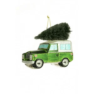Land Rover With Christmas Tree Hanging Ornament Green 12cm - Picture 1 of 1
