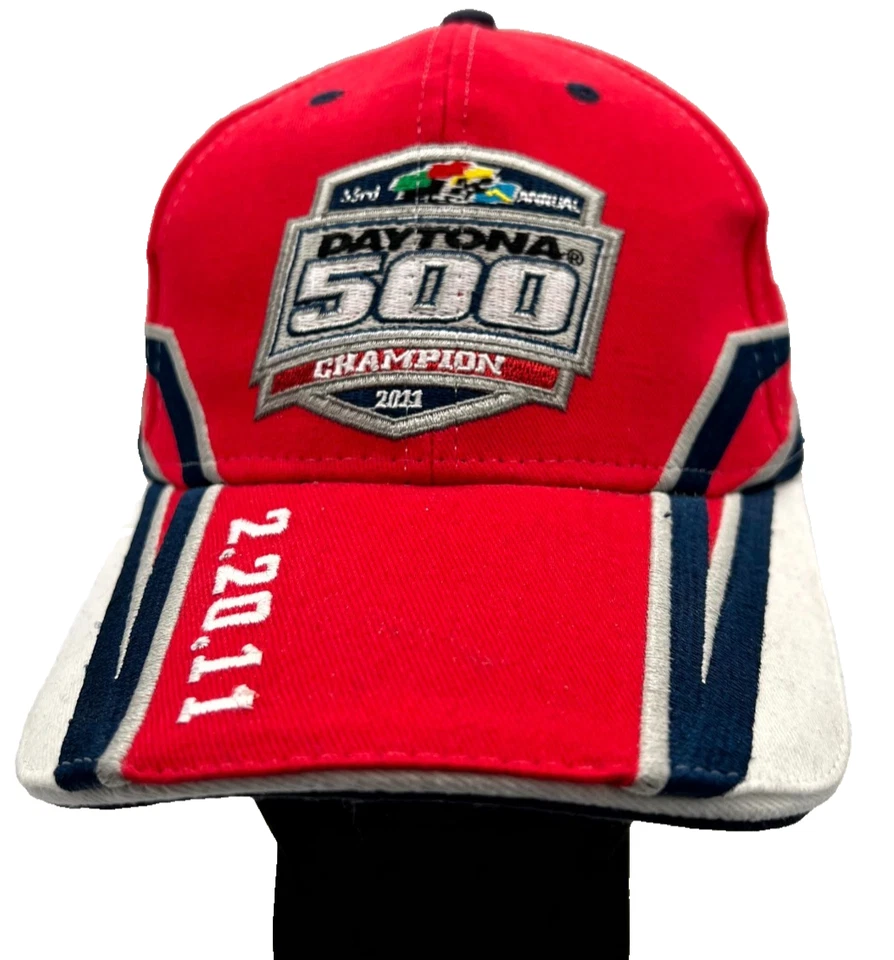 2011 Daytona 500 чемпион шляпа Тревор Бэйн победы переулок NASCAR красный Дата флаг AOP - Изображение 1 из 4