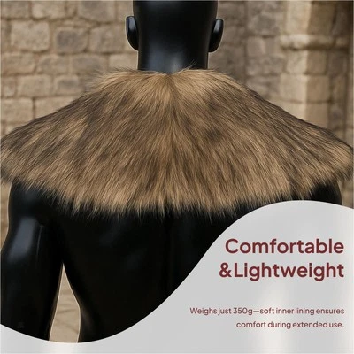 Faux Fur Collar for Men Women Costume Accessory Larp Cosplay Medieval Mantle - Bild 1 von 4