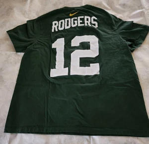 Nike Green Bay Packers #12 Rodgers Camiseta Verde Manga Corta Nike XL - Imagen 1 de 3