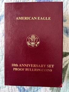 1995 PROOF American Eagle 10th Anniversary set with COA and NO Coin - Bild 1 von 7