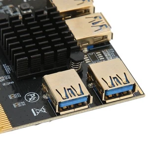 PCI‑E Riser Card PCI‑E X4 1 To 4 PCI Express 16X Slot Adapter Card USB 3.0 Ad FY - Afbeelding 1 van 24