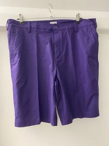 Adidas Golf Purple Stripe Men’s Shorts Size 36 Polyester  - Picture 1 of 7