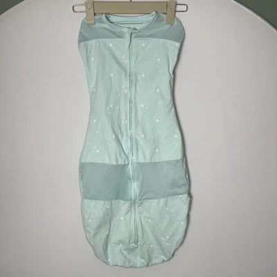 Happiest Baby 5 Second Swaddle Sleepea Blue Graphite Stars XL Transition Sleeves - Image 1 of 4