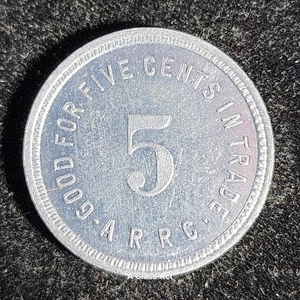 1935-36 Alaska 5 Cent Token ARRC, Bingle - Very Rare. Our B2335 - Picture 1 of 5