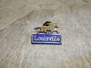 Vintage Louisville plastic pinback blue and gold 1" pin - derby horse racing - Picture 1 of 2