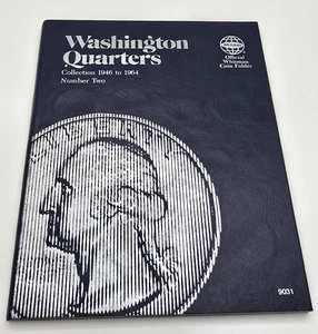 Whitman Blue Coin Folder 9031 Washington Quarter 1946-1964 Album Book 25 cent LN - Bild 1 von 2
