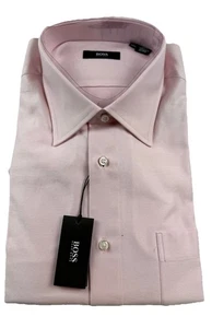 Boss Hugo Boss Hemd Rosa Baumwolle Knopfleiste Größe 17 36/37 Neu mit Etikett - Bild 1 von 5
