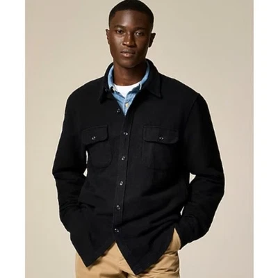 J.Crew Heavyweight Chamois Workshirt Mens M Black Button Up Long Sleeve Pockets - Image 1 of 4