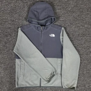 North Face Jacket Boys Large 12 Gray Colorblock Full Zip Hooded Outdoor School - Picture 1 of 11