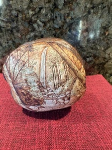 hand carved wood Natural Waterfall Scene (Art) - Picture 1 of 4