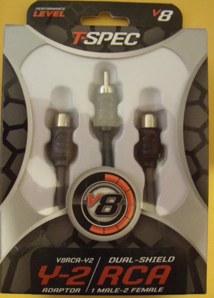 TSpec V8RCA-Y2 Dual Shield Twist Car RCA Y Adapter Splitter Wires Cables 1M-2F - Image 1 of 1