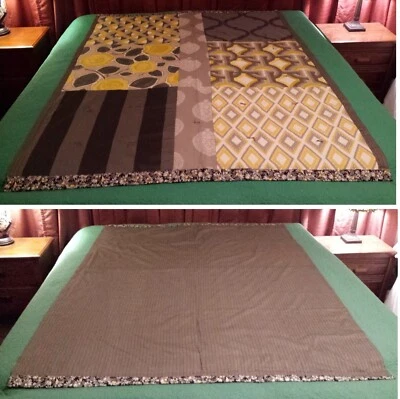 Patchwork Quilt Throw Blanket Cover 60x78 White Daisies Hand Tied OOAK NEW - Image 1 of 4