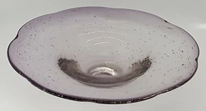 Purple bubble glass vintage Art Deco antique large well platter serving plate - Picture 1 of 8