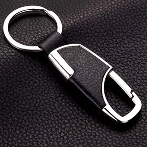 Mens Metal Leather Key Chain Ring Keyfob Car Keyring Keychain Holder Universal - Picture 1 of 11