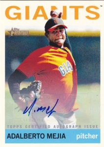 ADALBERTO MEJIA GIANTS 2013 TOPPS HERITAGE MINOR LEAGUE CERTIFIED AUTOGRAPH CARD - Picture 1 of 1
