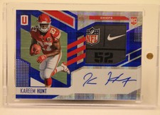 2017 Panini Unparalleled Kareem Hunt RC 1/1 Laundry Tag NFL Shield Nike Swoosh