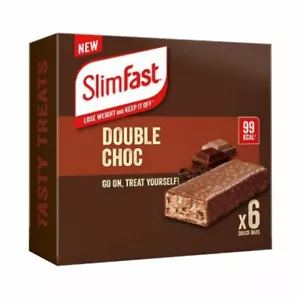 Slim Fast Double Chocolate Snack Bar 2 Boxes  (12x25g) 99Kcal - Picture 1 of 7