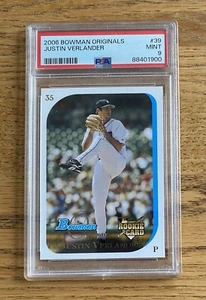 2006 Bowman Originals RARE Justin Verlander RC PSA-9! POP 6 Only 2 Graded Higher - Picture 1 of 2