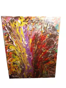 acrylic painting abstract 16x20 canvas musk yai - Picture 1 of 6