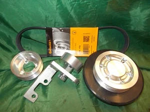 FIAT 500 126 Kit pulegge alluminio cinghia poly-v tendicinghia per Alternatore - Imagen 1 de 1