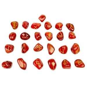 Red Jasper Rune Stone Set - Red Jasper Rune stone - Elder Futhark Runes set - Picture 1 of 9
