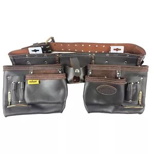 Rolson Leather Tool Pouch 10 Pocket Professional Double Oil Tanned Belt - Picture 1 of 1