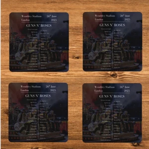 Guns N Roses Wembley 2025 Setlist Coasters Opt Axl Rose Slash Sweet Child - Imagen 1 de 4