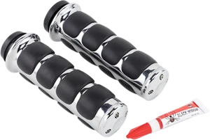 Kuryakyn ISO-Grips with Chrome Accent Rings without Throttle Boss 6227 - Picture 1 of 1