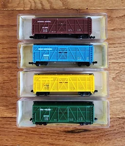 LOT OF 4 - N SCALE MODEL POWER CATTLE CAR GN 3450 KATY 3446 CN 3445 D&RGW 3449 - Picture 1 of 3