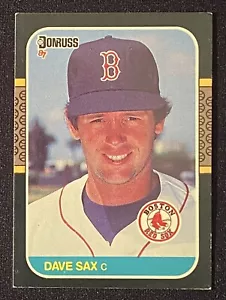 Dave Sax 1987 MLB Boston Red Sox Catcher Baseballkarte Donruss #647 - Bild 1 von 2