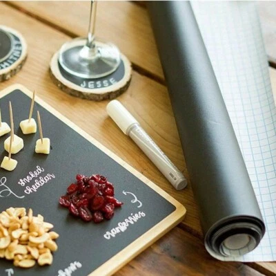 2 ROLLS * Blackboard Vinyl Peel & Stick Adhesive Chalkboard Wall Sticker 5 Chalk - Image 1 of 4