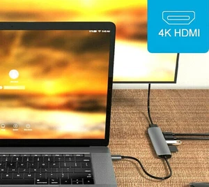 USB Tipo-C HDMI 4K Tarjeta Micro SD y USB Hub Dock Adaptador - Imagen 1 de 6