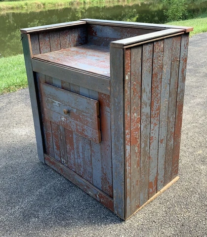 Primitive Antique Farmhouse Cabinet Storage Bin Drawer Handmade Dry Sink Vintage Cover