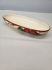 Franciscan Apple Earthenware Oval 10? Relish Dish Hand-Painted Made In Usa