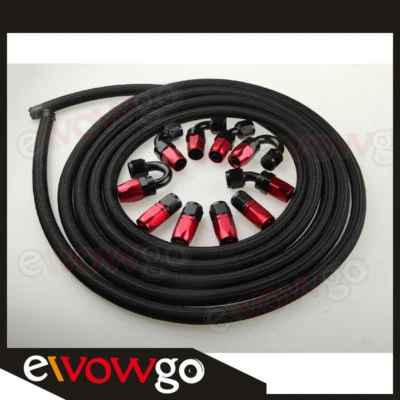 4AN AN4 Nylon Braided Oil/Fuel Line/Hose + Fitting Hose End Adaptor Kit - Image 1 of 4