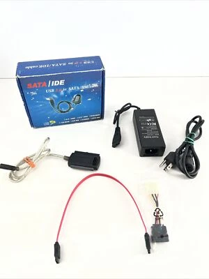 USB 2.0 to SATA/IDE Cable Adapter For 2.5 3.5 HDD Pre-owned - Image 1 of 4