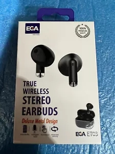 True Wireless Stereo Earbuds Bluetooth 5.0 Black EGA-Compatible Apple & Android - Picture 1 of 3