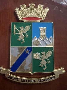 🔴 Crest ACCADEMIA GUARDIA DI FINANZA scudo legno lucidato metallo smalti h 15 - Foto 1 di 5