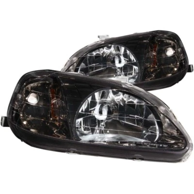 ANZO For 1999-2000 Honda Civic Crystal Headlights Gun-Metal Gray - Image 1 of 4